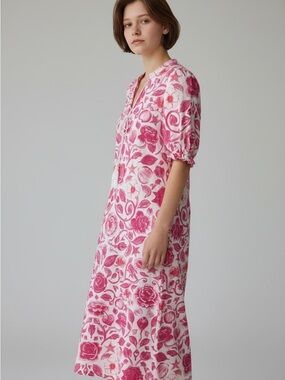 Floral Pink Floral Cotton Maxi Dress